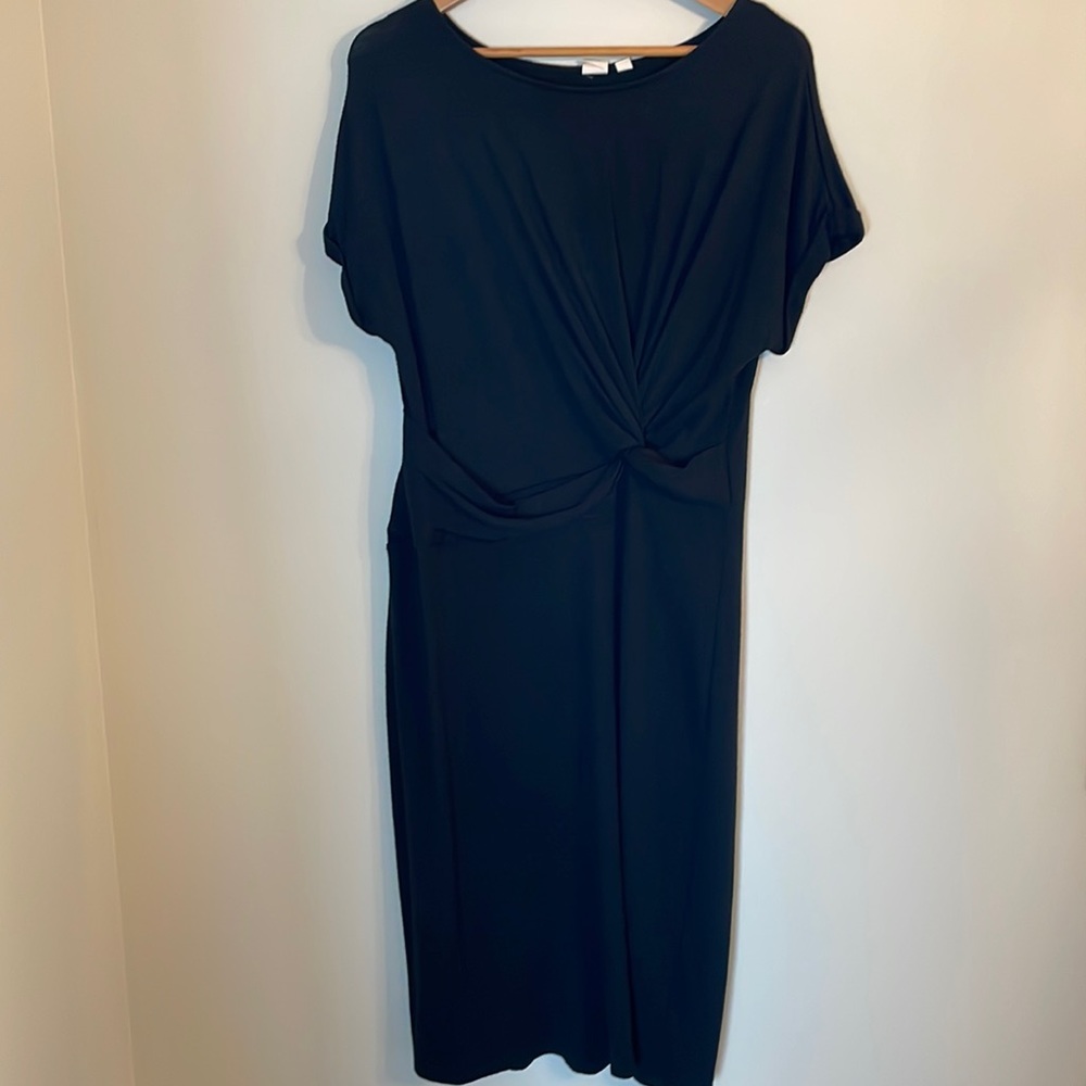 Women’s Gap Black Wrap Front Shortsleeved Jersey Dress